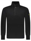 Compass Patch Cotton Fleece Polo Knit Top Black - STONE ISLAND - BALAAN 2