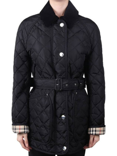 Diamond Quilted Nylon Jacket Black - BURBERRY - BALAAN 2