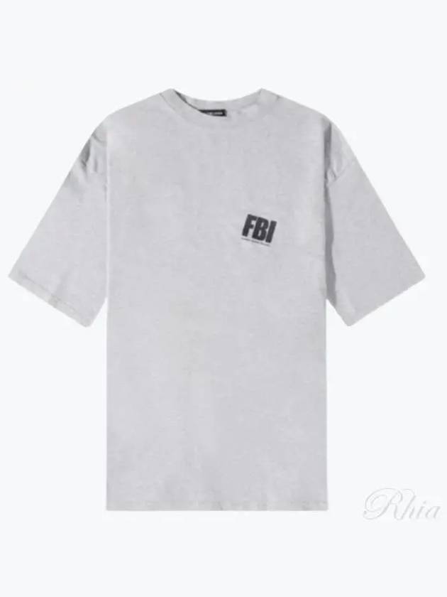 FBI Logo Oversized Short Sleeve T-Shirt Grey - BALENCIAGA - BALAAN 2