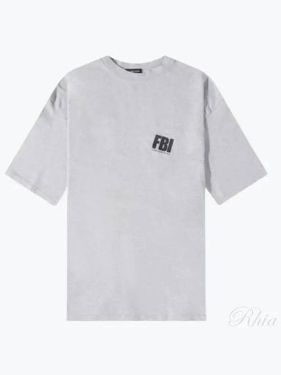 FBI Logo Oversized Short Sleeve T-Shirt Grey - BALENCIAGA - BALAAN 2