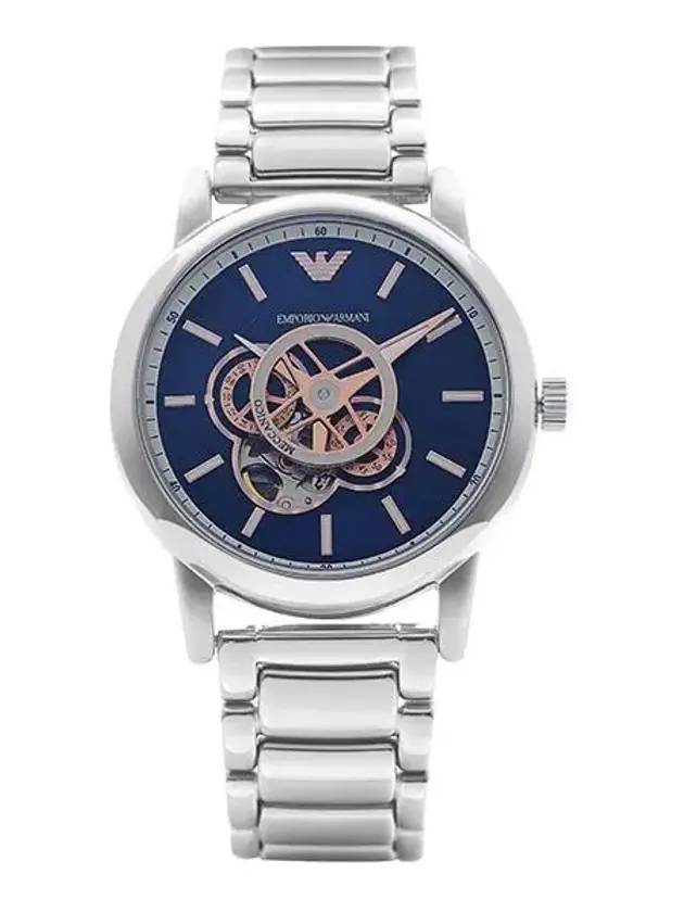 Luigi Skeleton Dial Blue Dial Watch Silver - EMPORIO ARMANI - BALAAN 1