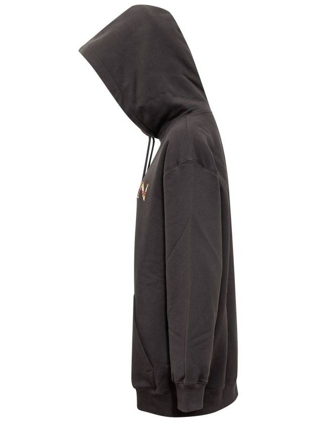 Oversized Embroidered Curb Hoodie Black - LANVIN - BALAAN 5