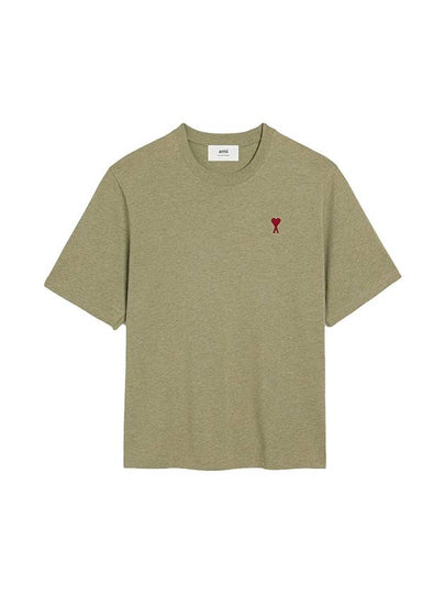 Small Heart Logo Boxy Fit Short Sleeve T-Shirt Heather Sage - AMI - BALAAN 2