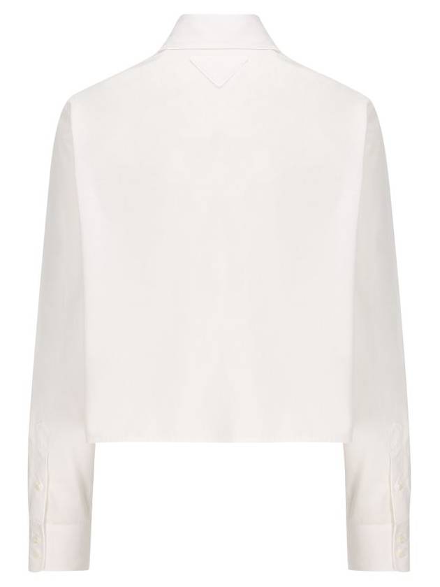 Embroidered Poplin Shirt White - PRADA - BALAAN 3