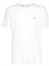 13CMTS044A 005100W 103 Chest Logo Printing Round Short Sleeve T-Shirt White Men's T-Shirt TR - CP COMPANY - BALAAN 1