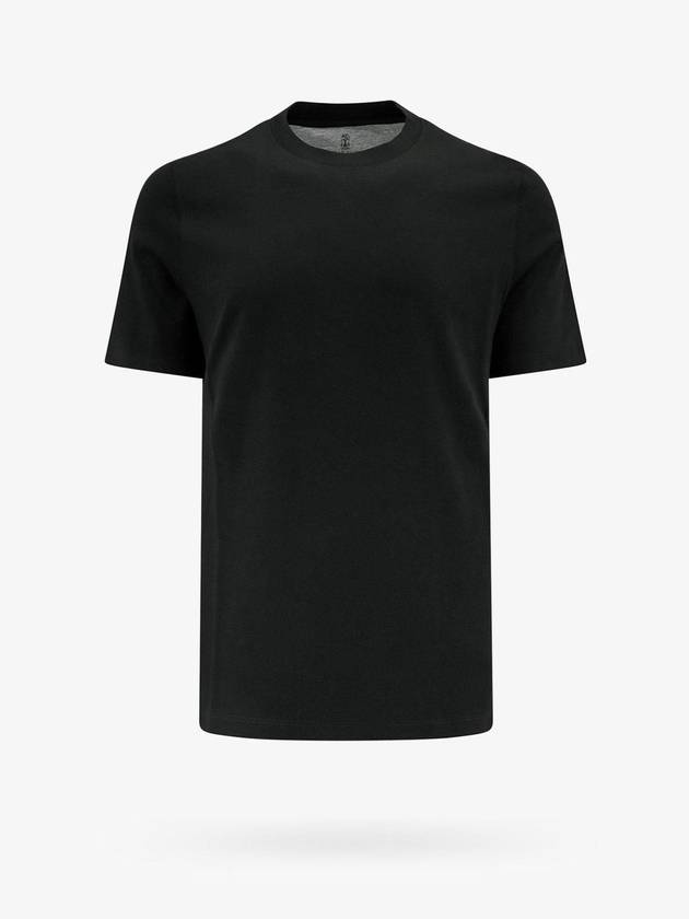 Crew Neck Short Sleeve T-Shirt Black - BRUNELLO CUCINELLI - BALAAN 1