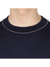 Back Stitch Crew Neck Wool Knit Top Navy - MAISON MARGIELA - BALAAN 6