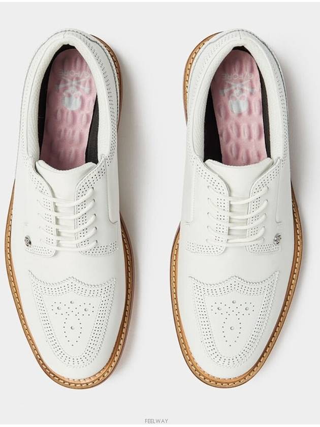 Men'S Perforated Brogue Gallivanter Spikeless White - G/FORE - BALAAN 5