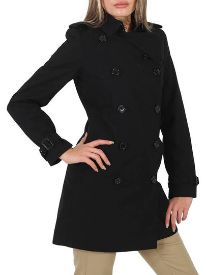 Burberry Ladies Heritage Black Kensington Black Short Trench Coat, Brand Size 10  (US Size 8) - BURBERRY - BALAAN 2