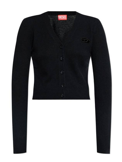 M-Arte Oval D Logo Cut Out Cardigan Black - DIESEL - BALAAN 2