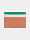 Saffiano Color Block Card Wallet Brown - MARNI - BALAAN 2