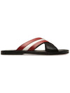 Jabil Striped Slippers 602667 24044 F008 Black - BALLY - BALAAN.