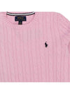 Kids Pony Embroidery Cable Knit Pink 702674 018 - POLO RALPH LAUREN - BALAAN 4