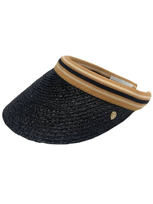 Bianca Visor Hat Charcoal Black Stripe - HELEN KAMINSKI - BALAAN 1