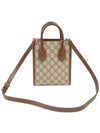 GG Supreme Canvas Brown Leather Interlocking G Mini Tote 2WAY 671623 - GUCCI - BALAAN 3