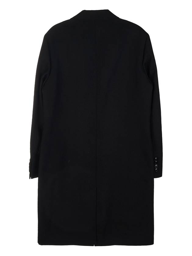 notched lapel virgin wool single coat black - AMI - BALAAN.