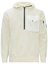 Wool Knit Half Zip Up Hood Ivory - CP COMPANY - BALAAN.