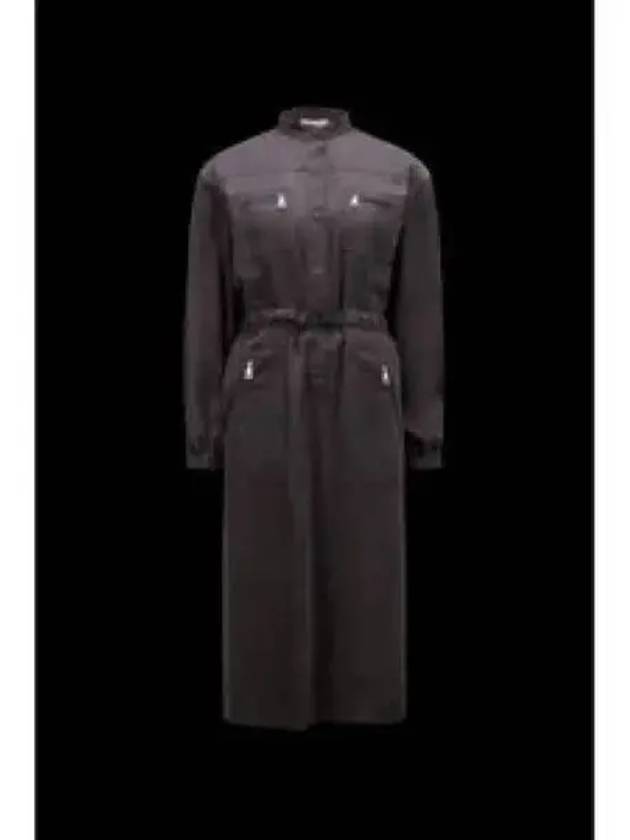 Twill Midi Dress Grey - MONCLER - BALAAN 2