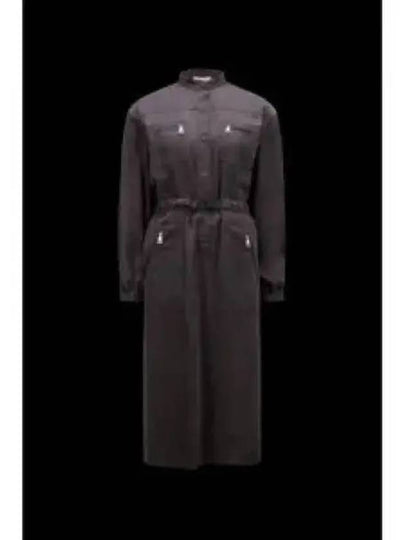 Twill Midi Dress Grey - MONCLER - BALAAN 2