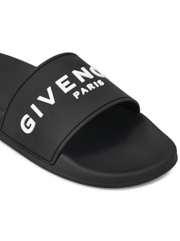 Logo Rubber Slide Slippers Black - GIVENCHY - BALAAN 5