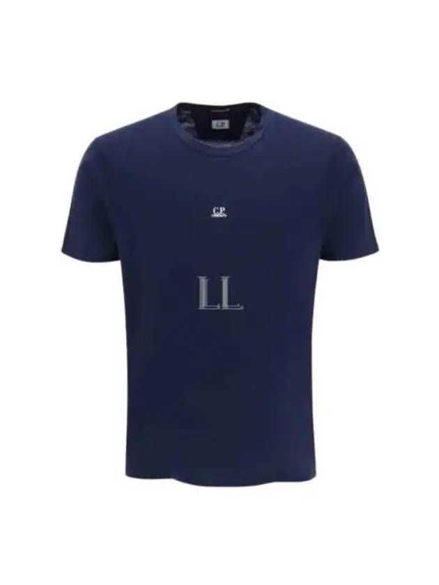 Logo Print Short Sleeve T-Shirt Navy - CP COMPANY - BALAAN 2