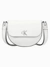 JEANS Women s White CKJ Minimal Monogram Saddle Bag DH3439 114 - CALVIN KLEIN - BALAAN 2