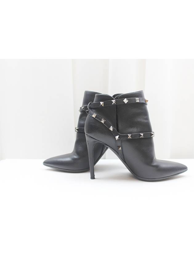 Rockstud black leather double strap ankle boots size 37 - VALENTINO - BALAAN 2