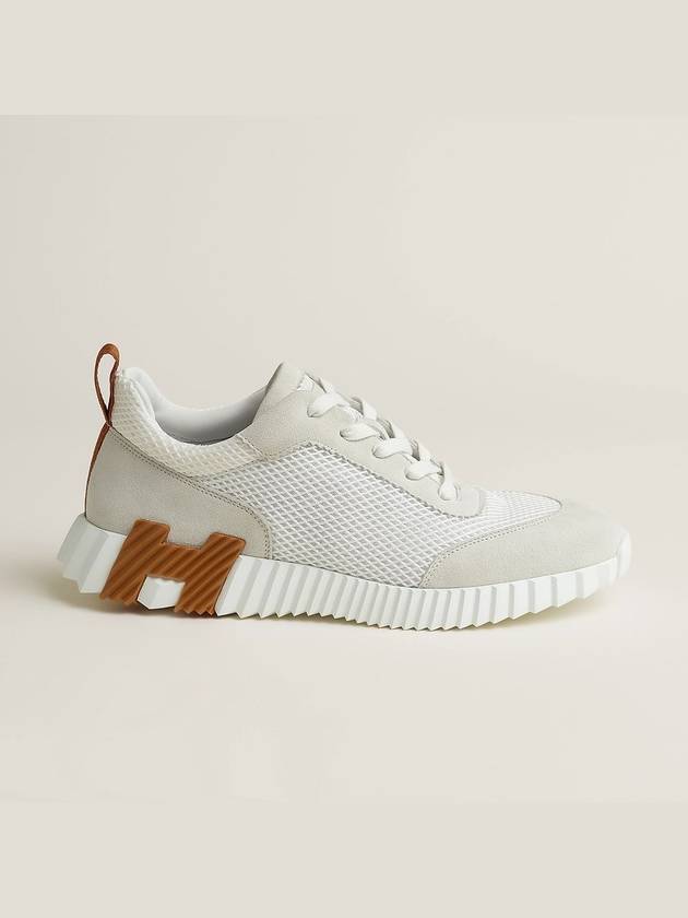 Bouncing Sneakers Graphic Mesh Suede Goatskin Blanc H232856ZH91 - HERMES - BALAAN 3