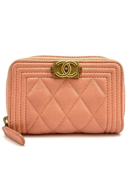 Boy caviar gold card wallet zipper milk pink - CHANEL - BALAAN 2