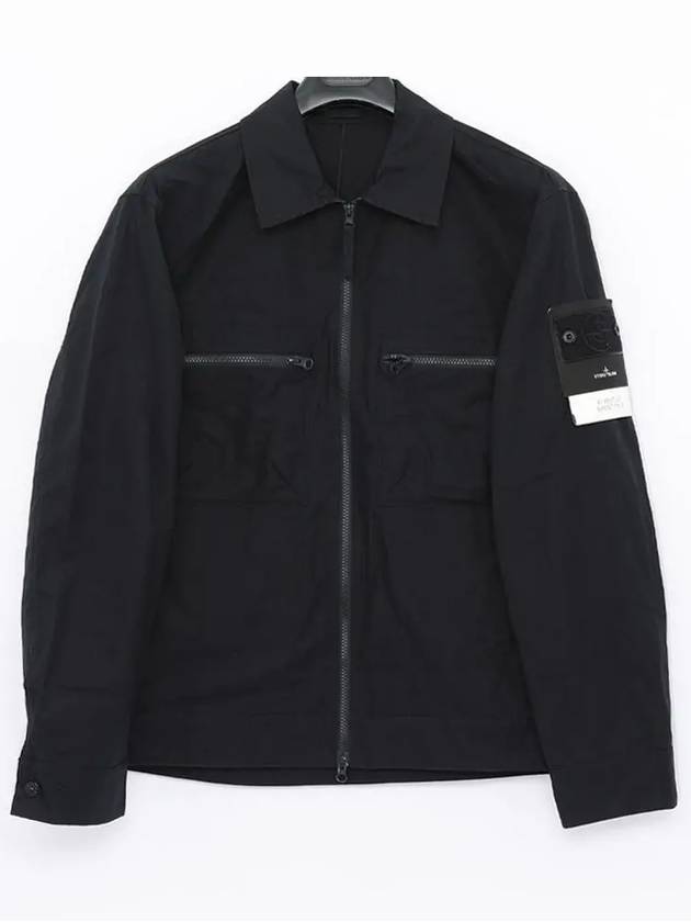 Cotton Canvas Zip-up Jacket Navy - STONE ISLAND - BALAAN 2