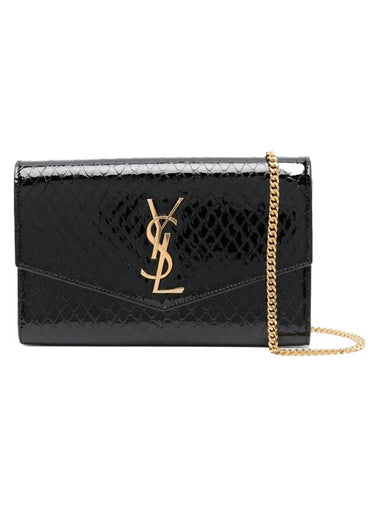 Envelope Mini Chain Wallet Black - SAINT LAURENT - BALAAN 1