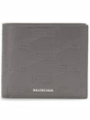 BB Monogram Box Half Wallet Grey - BALENCIAGA - BALAAN 2