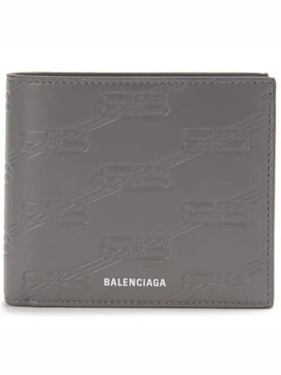 BB Monogram Box Half Wallet Grey - BALENCIAGA - BALAAN 2