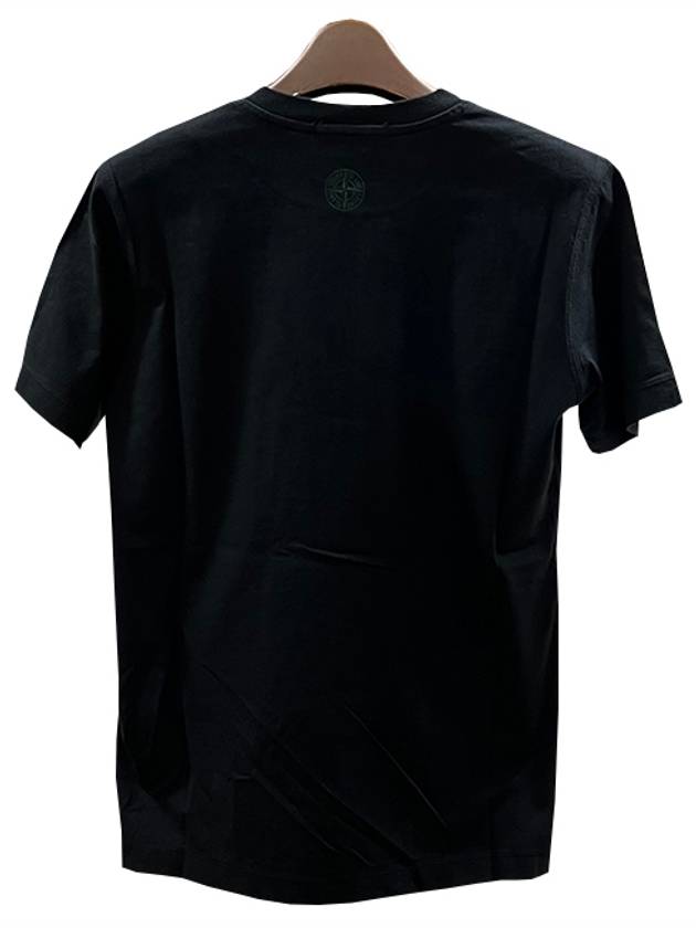 Kids Logo Print Cotton Short Sleeve T-Shirt Black - STONE ISLAND - BALAAN 4