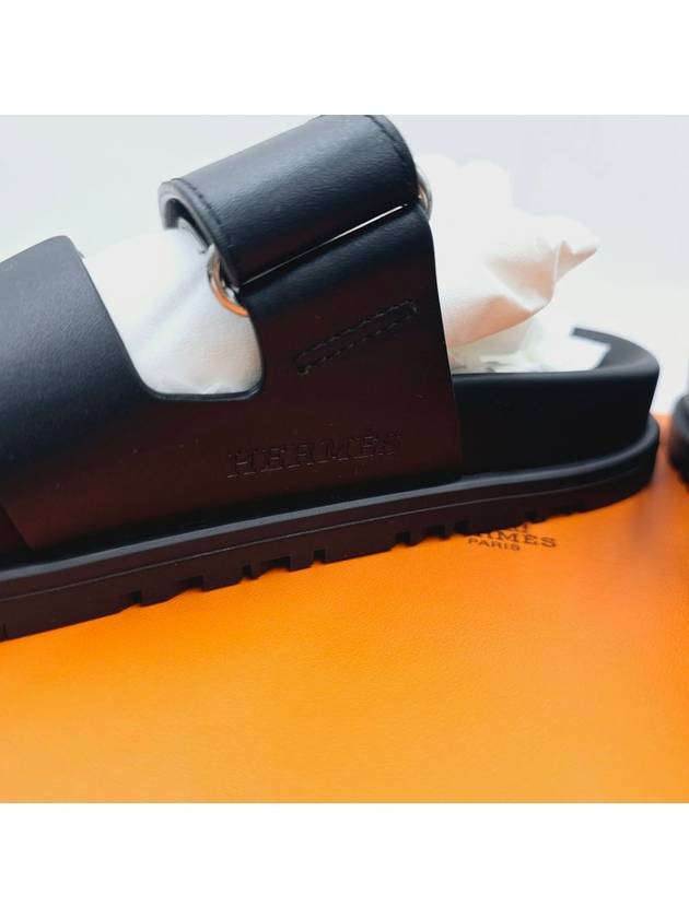 Chypre Calfskin Sandals Black - HERMES - BALAAN 10