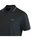 Logo Print Cotton Polo Shirt Black - HUGO BOSS - BALAAN 3