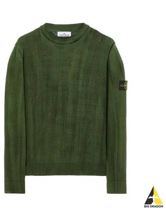 Waffen Patch Wool Knit Top Olive - STONE ISLAND - BALAAN 2