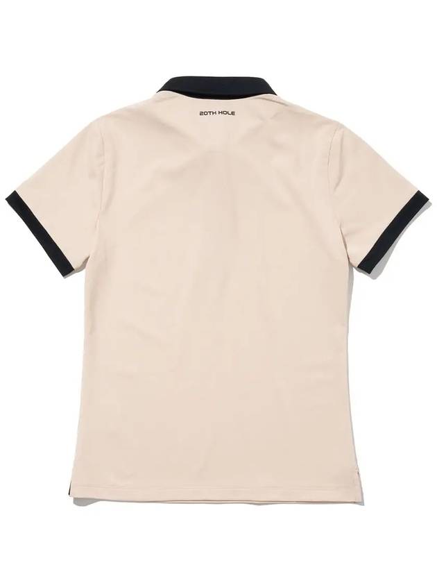 Collar neck sleeve color scheme short sleeve t-shirt BEIGE - 20THHOLE - BALAAN 2