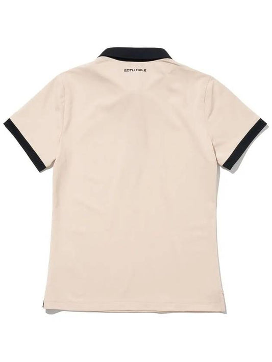 Collar neck sleeve color scheme short sleeve t-shirt BEIGE - 20THHOLE - BALAAN 2