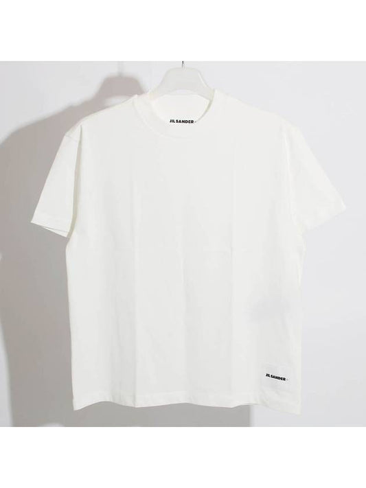 Logo Label Cotton 3 Pack Short Sleeve T-Shirt White - JIL SANDER - BALAAN.