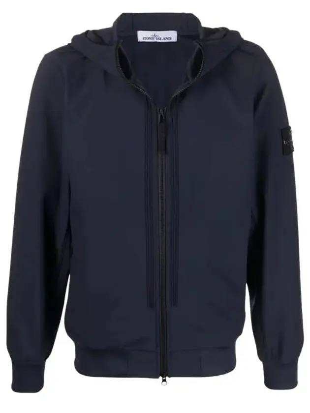 Wappen Patch Soft Shell Hooded Jacket Navy - STONE ISLAND - BALAAN 2