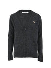 Baby Fox Patch Cosy Cardigan Dark Grey - MAISON KITSUNE - BALAAN 2