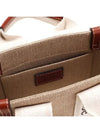 Woody Linen Canvas Calfskin Tote Bag White Brown - CHLOE - BALAAN 8