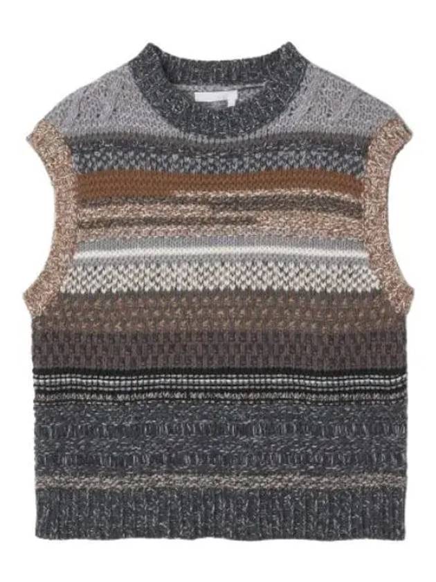 Wool Crop Knit Vest Grey - CHLOE - BALAAN 2