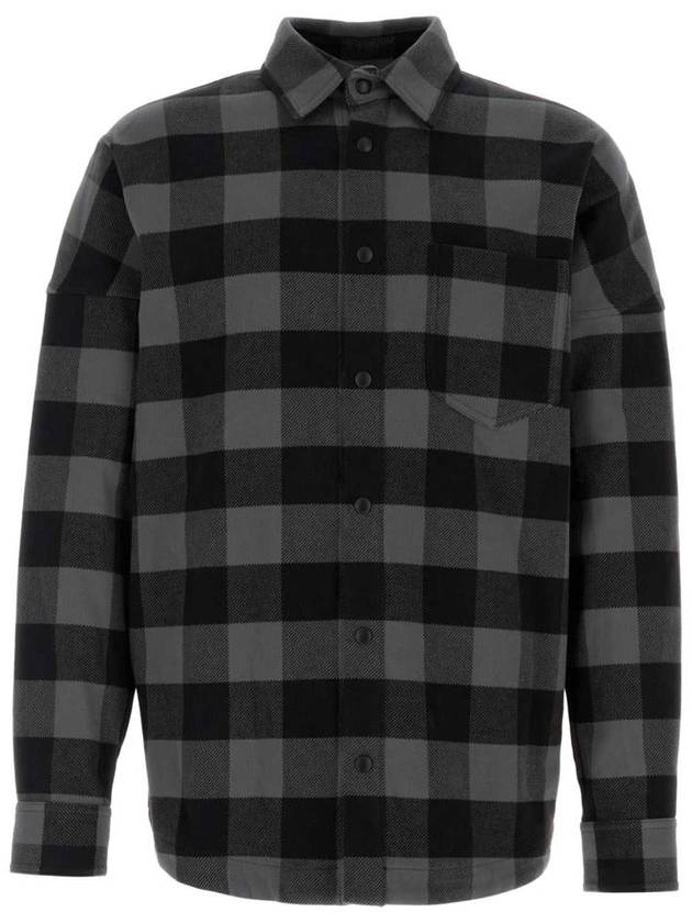 Logo Print Check Long Sleeve Shirt Black - PALM ANGELS - BALAAN 2