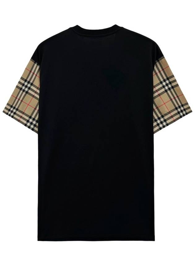 Vintage Check Sleeve Cotton Oversized T-shirt Black - BURBERRY - BALAAN 3