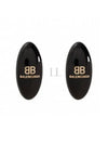 Oval Logo Plaque Earrings Black - BALENCIAGA - BALAAN 2