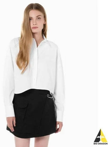 JEANS Women s White Crop Fashion Shirt J222850 YAF - CALVIN KLEIN - BALAAN 1