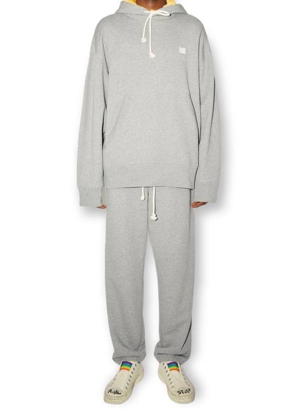 Nash Face Patch Hoodie Light Melange Grey - ACNE STUDIOS - BALAAN 3