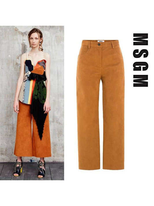 Crop Wide Pants Brown - MSGM - BALAAN 2